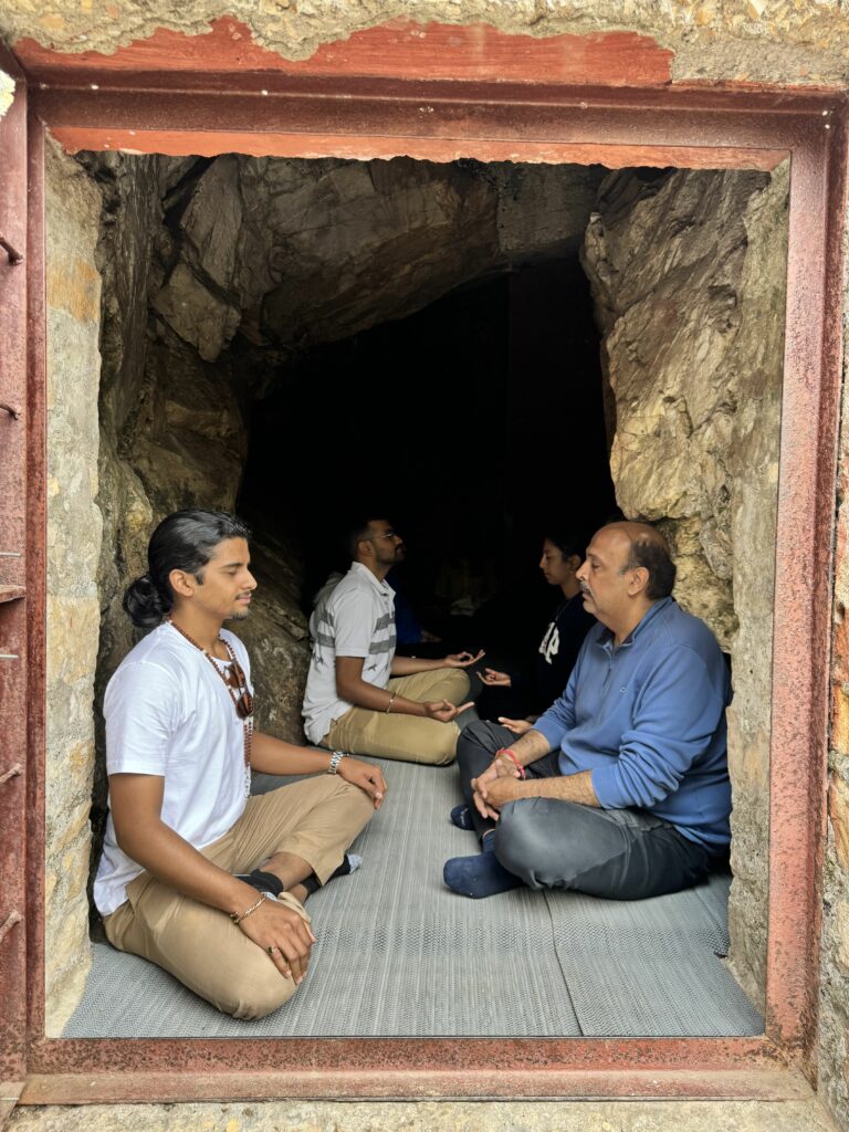 Meditating at Babaji's Cave in Ranikhet
